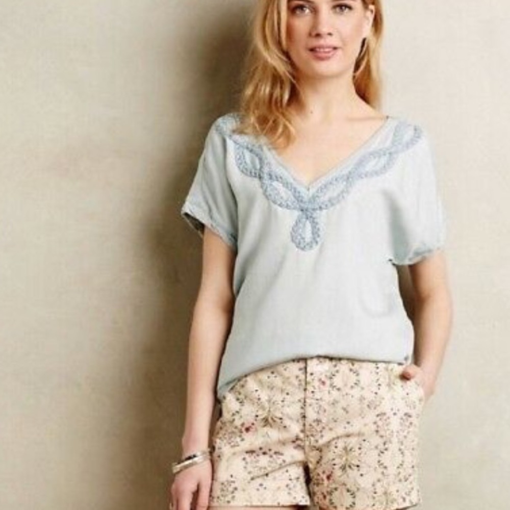 • anthro holding horses periwinkle braid blouse •